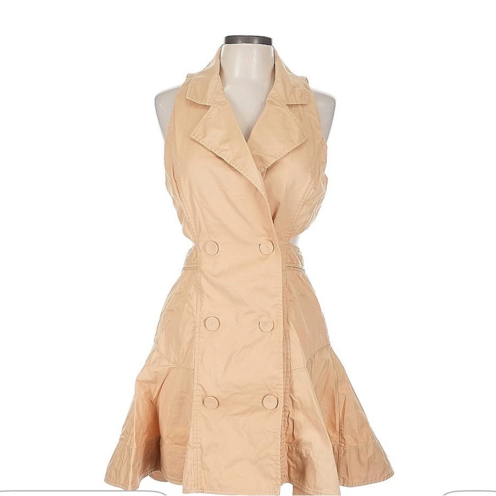 Acler Tan Double-Breasted Mini Dress